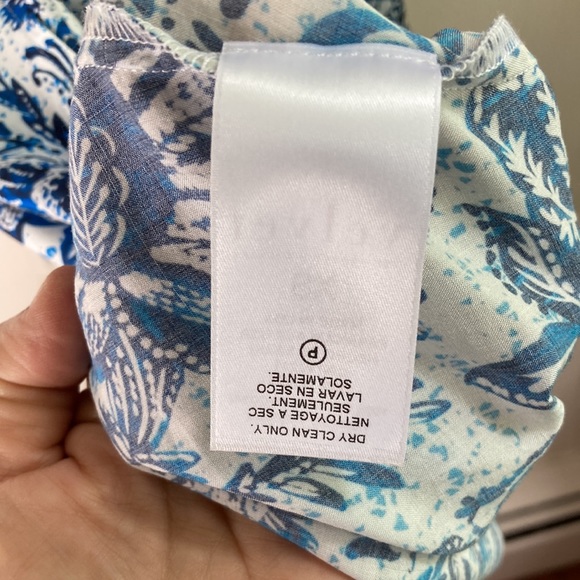 Velvet by graham Spence SHANII silk floral mini dress Batik blue print NWOT XS - Picture 11 of 16